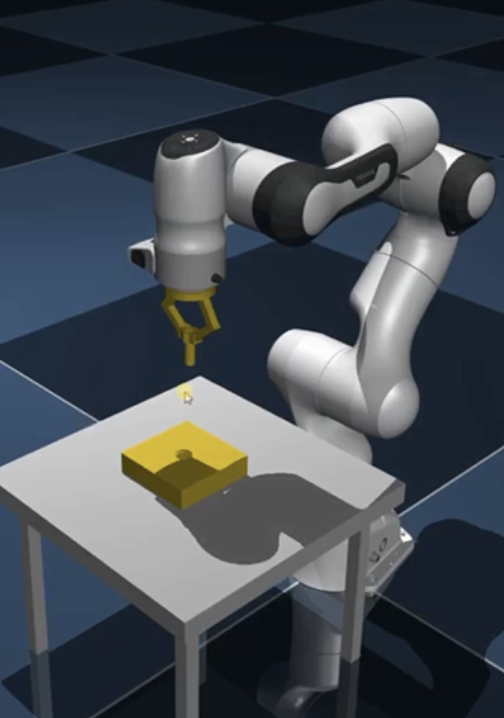 MuJoCo simulation scene (Franka Panda task)